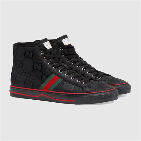 all black gucci sneakers|black Gucci sneakers on sale.